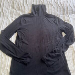 J. Crew Black Feather Light Turtleneck Top
